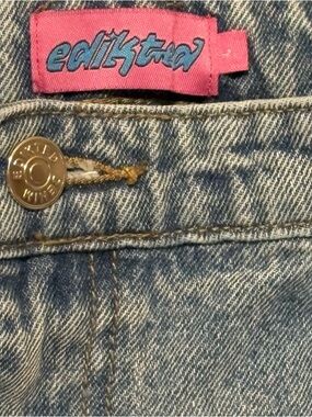 Edikted Blue Denim Wide Leg Jeans